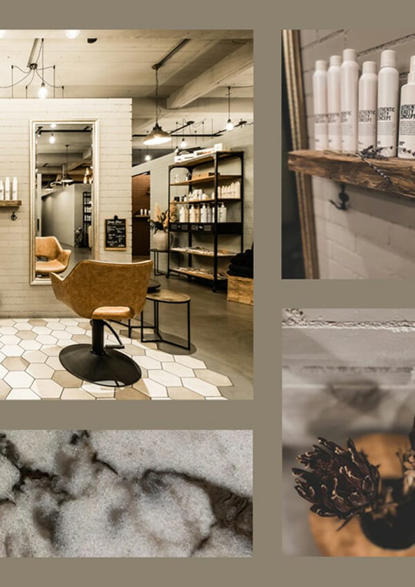 Collage of interior images for The Place Salon